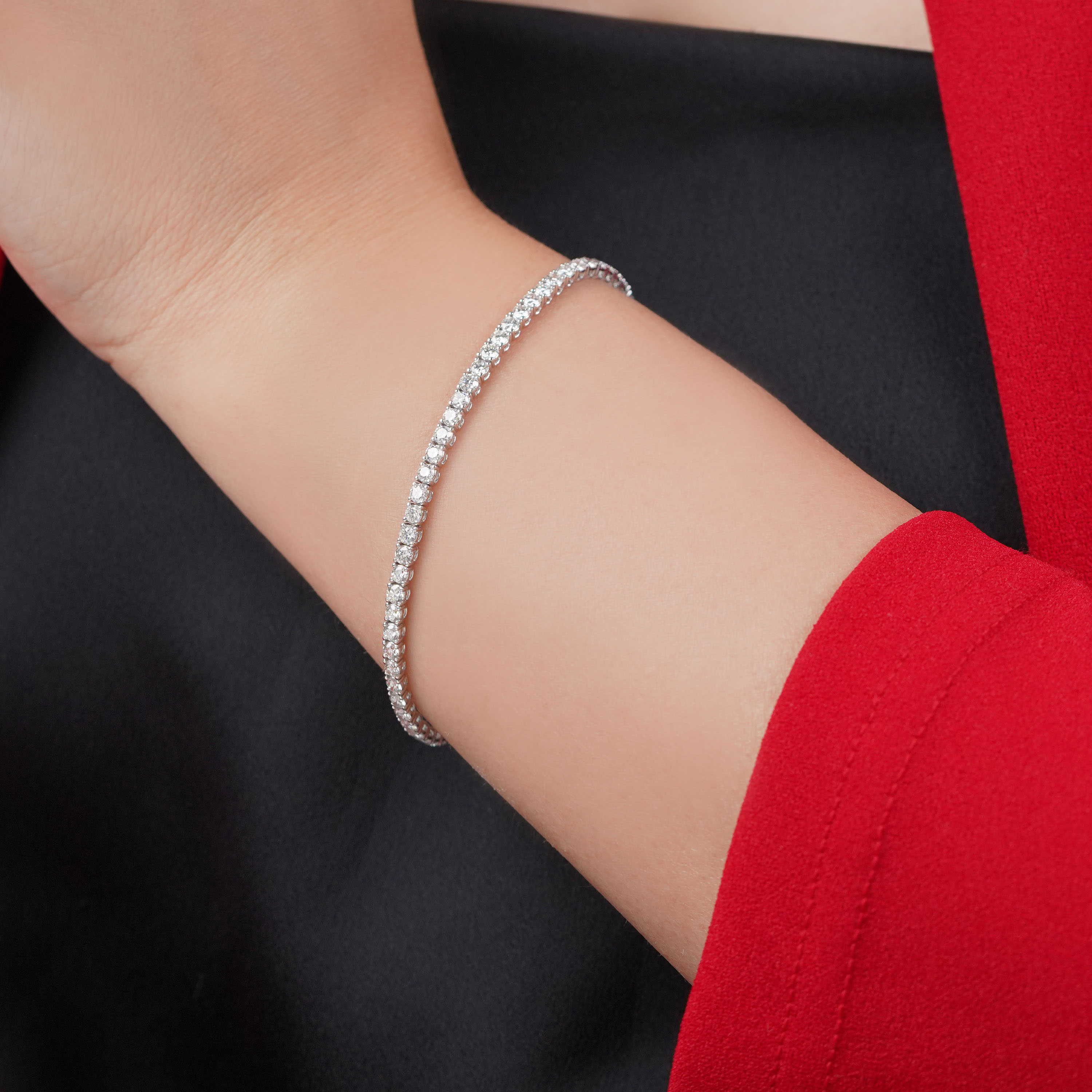 18K White Gold Diamond Tennis Bracelet - Tennis Diamond Collection