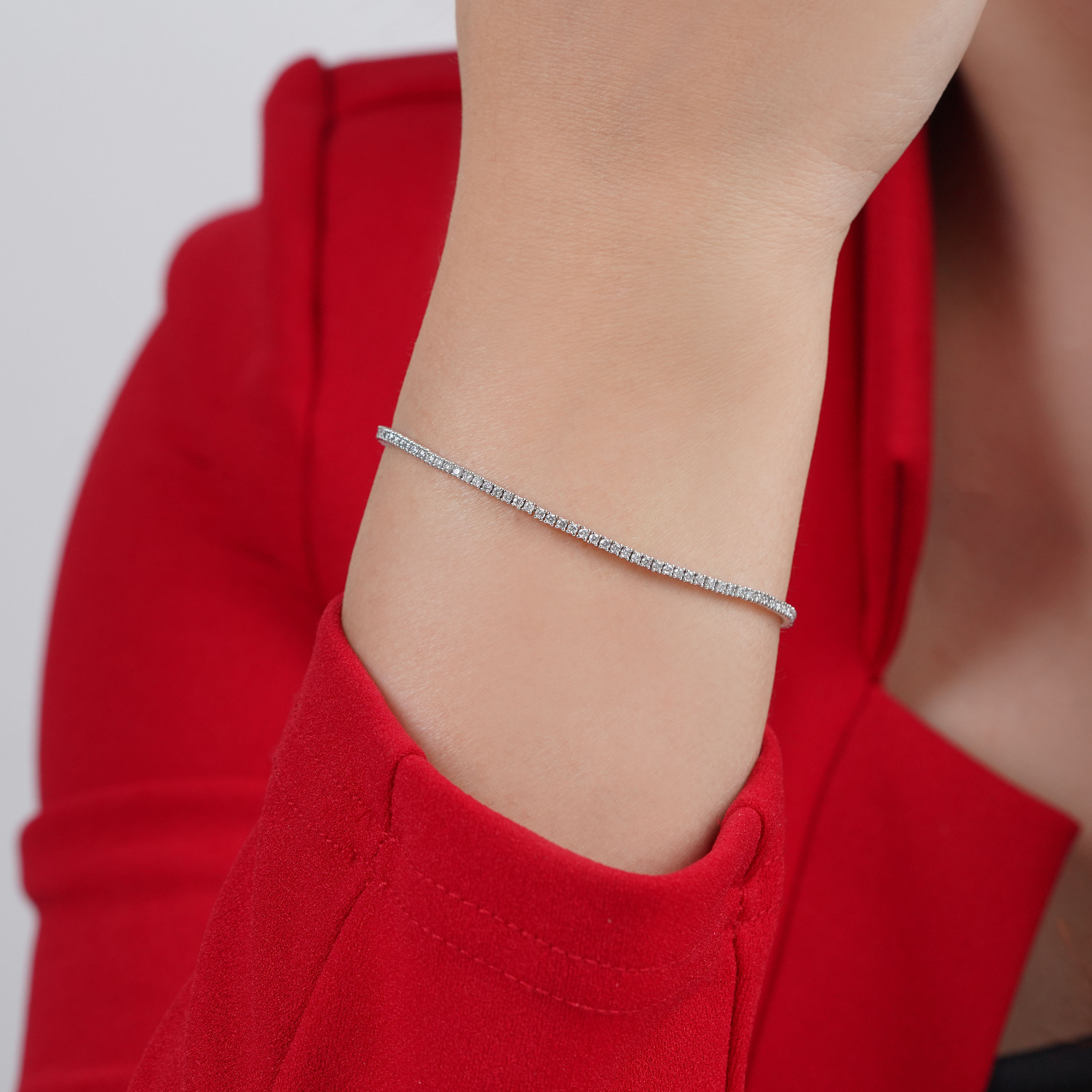 18K White Gold Diamond Tennis Bracelet - Tennis Diamond Collection