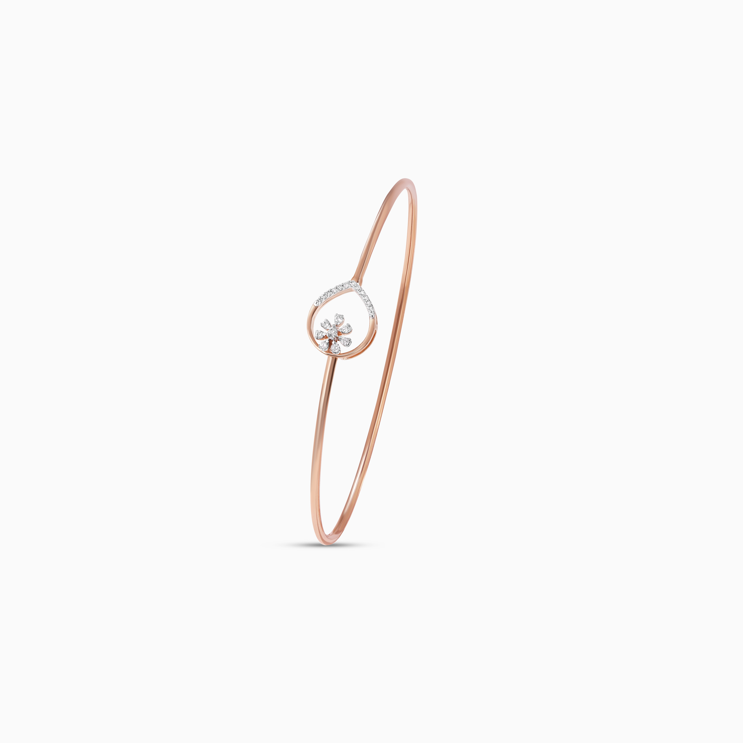 18K Rose Gold Bangle with Natural Diamonds – Ada Collection