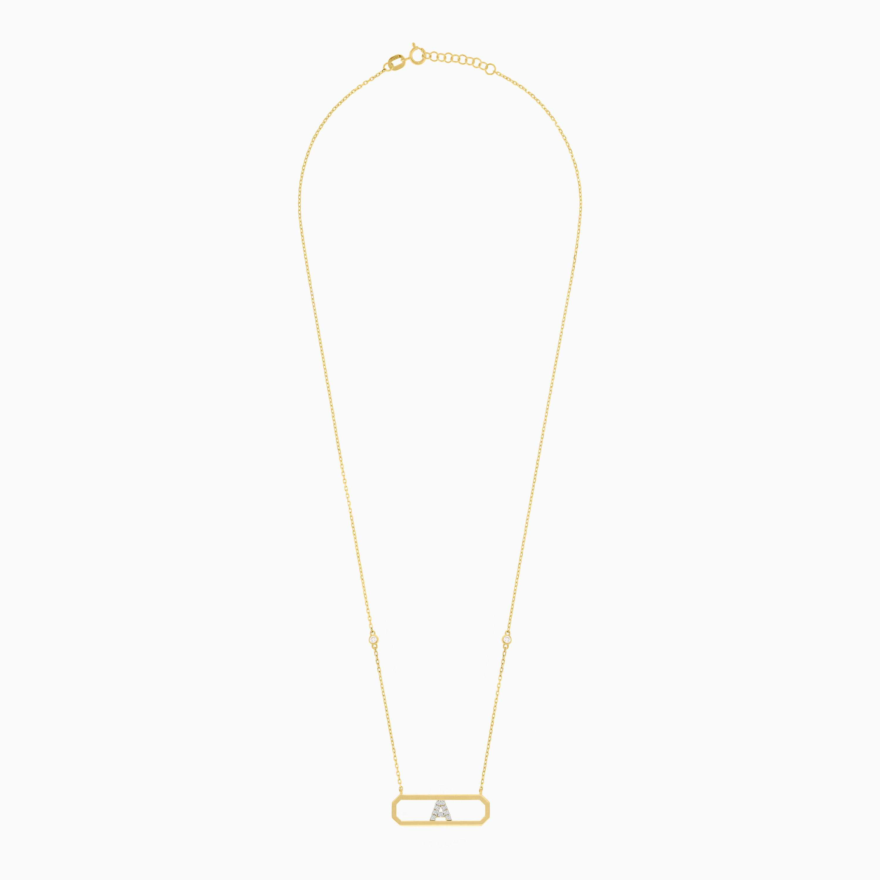18K Yellow Gold Initial “A” Necklace – Alpha Collection