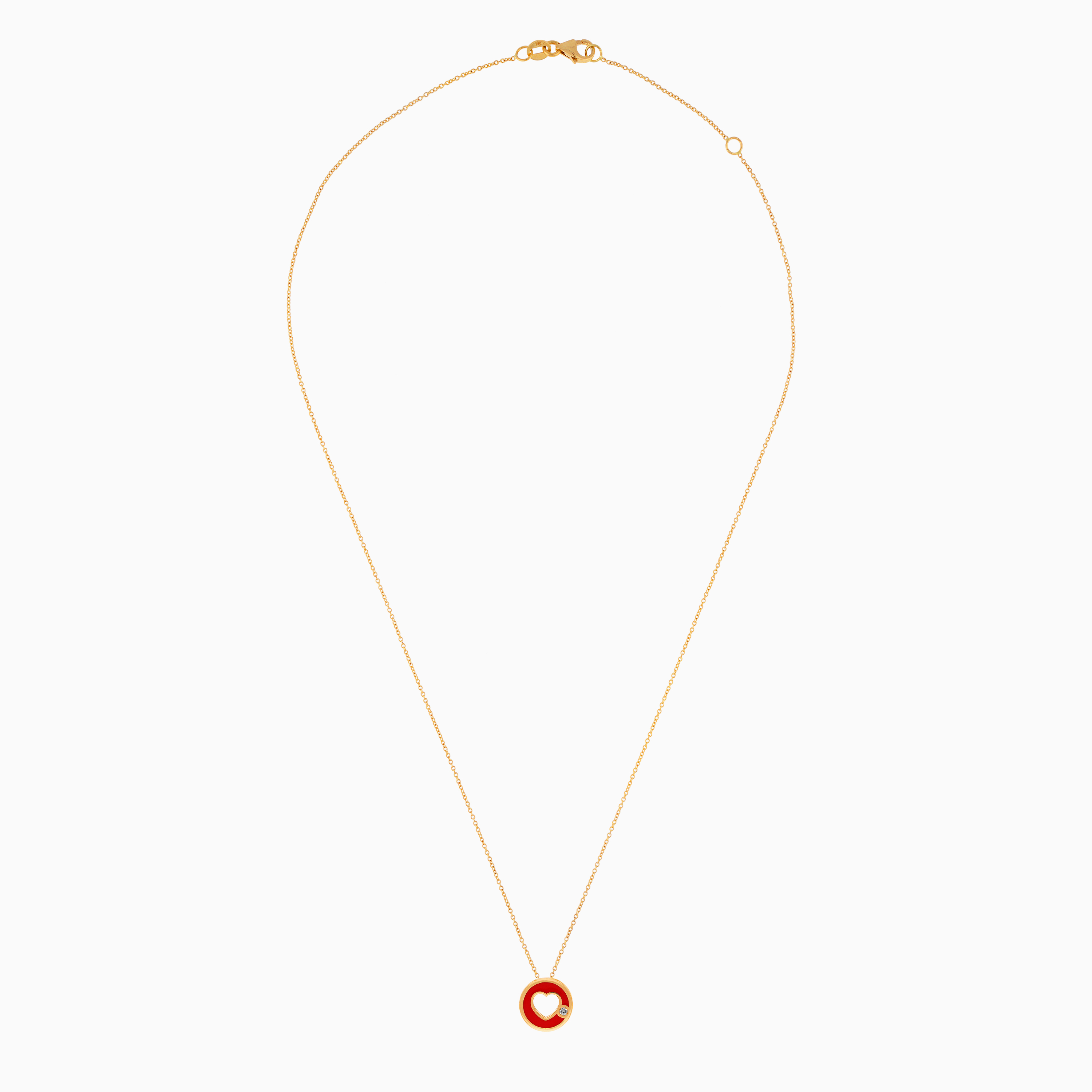 18K Yellow Gold Necklace with Red Enamel – Lusi Collection