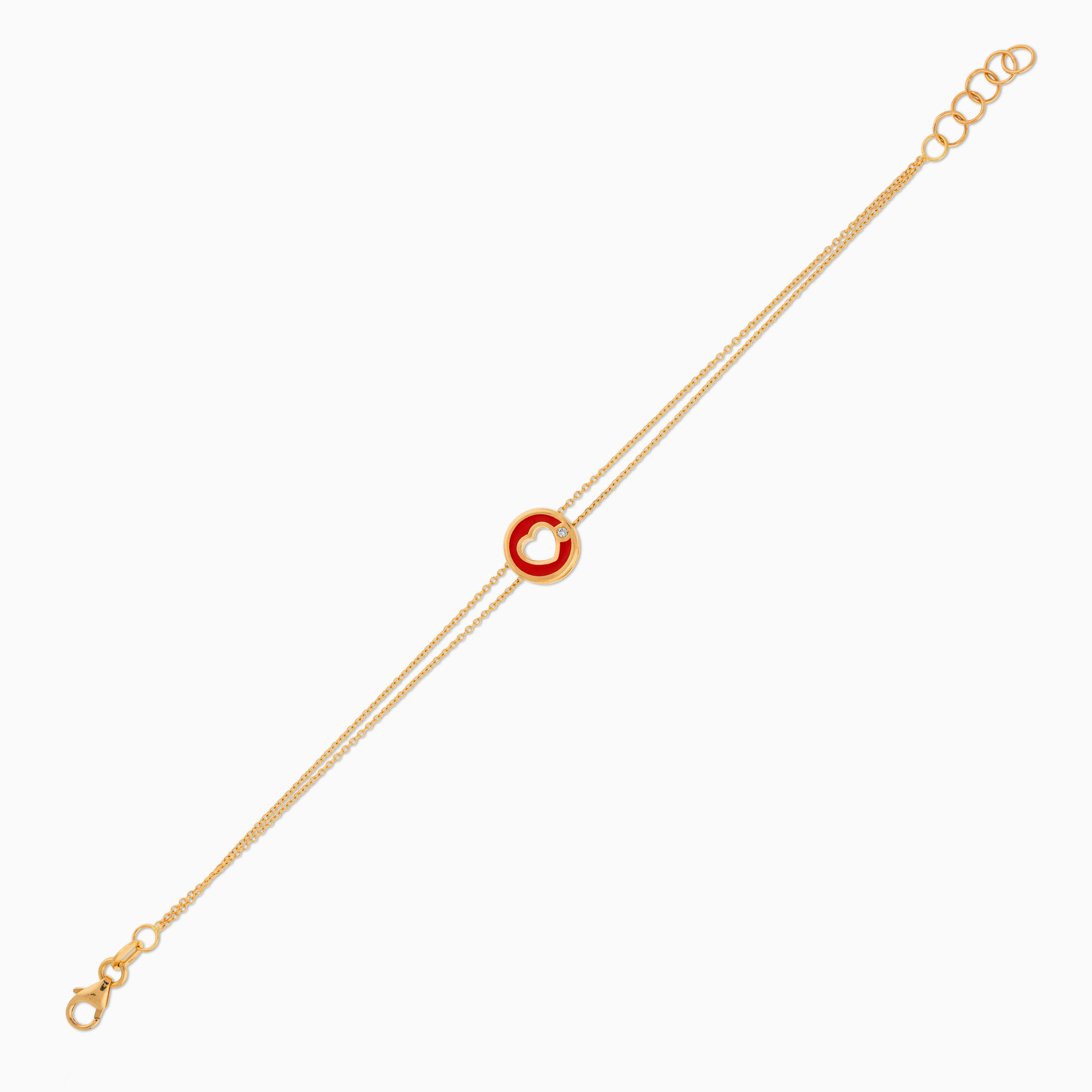 18K Yellow Gold Bracelet with Red Enamel – Lusi Collection