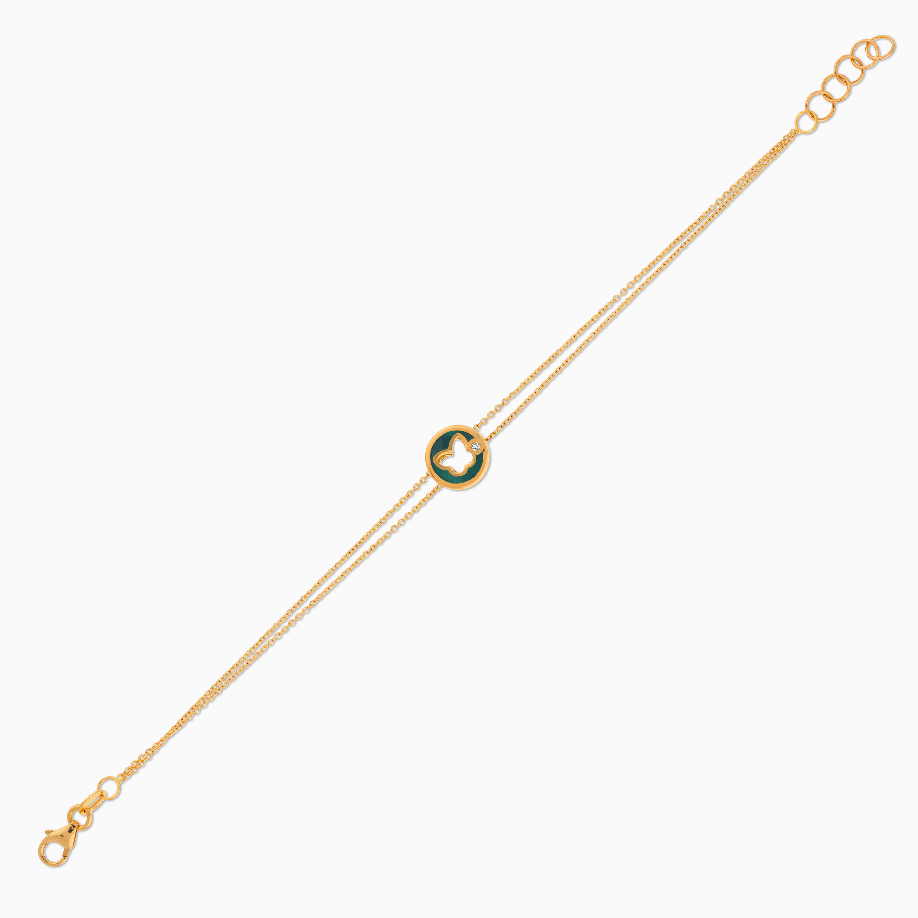 18K Yellow Gold Butterfly Malachite Diamond Bracelet – Lusi Collection