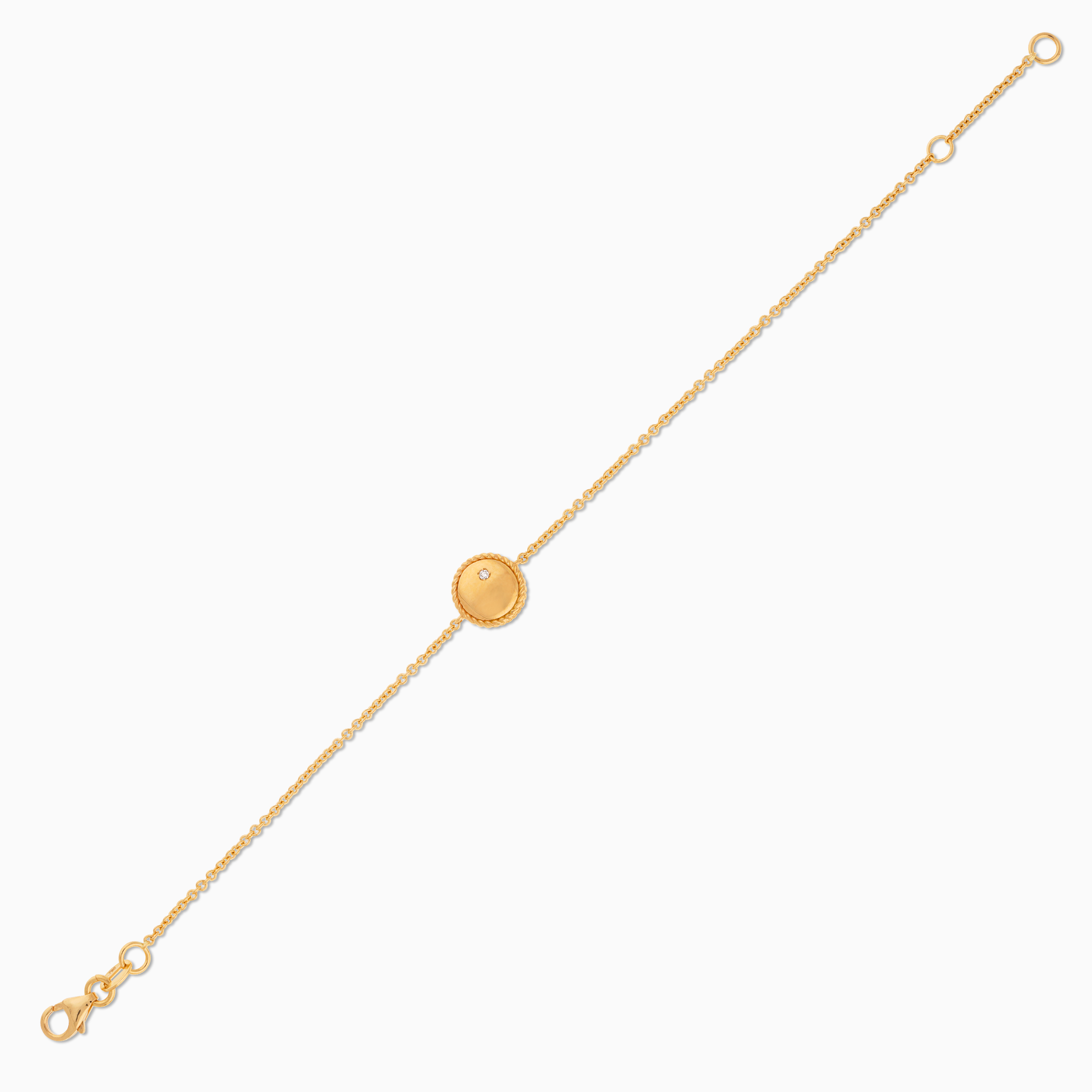 18K Yellow Gold Round Bracelet with Diamond – Lusi Collection