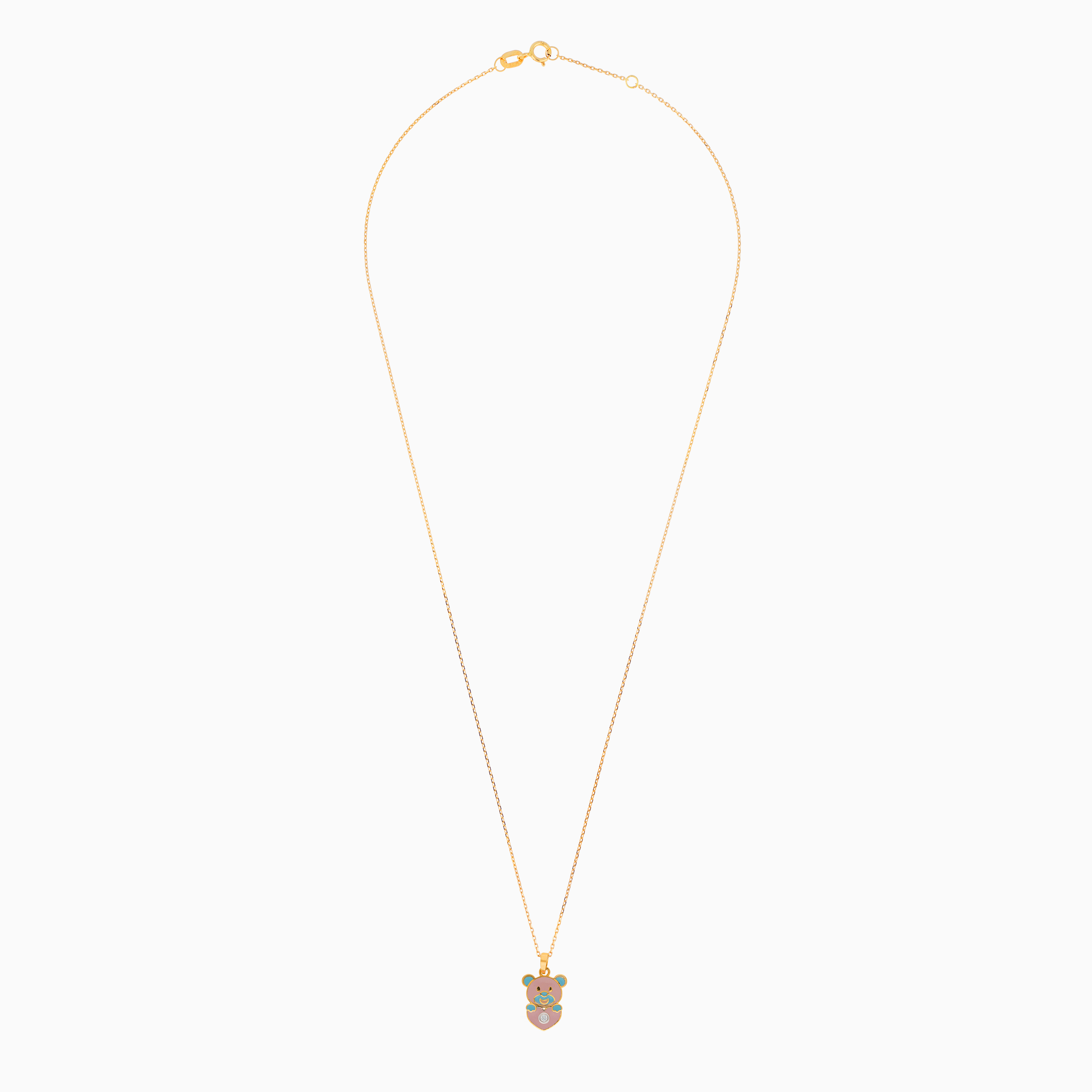 Charming Bear Pendant Necklace in 18K Yellow Gold – Dalia Kids Collection