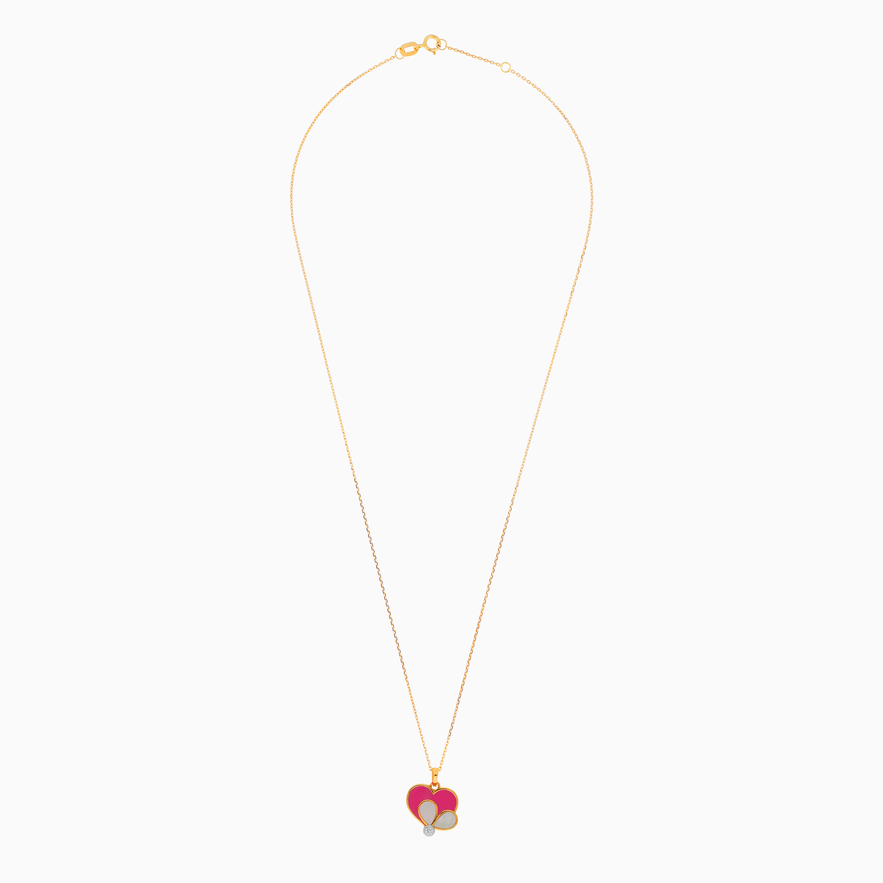 18K Yellow Gold Heart Necklace for Kids - Dalia Collection