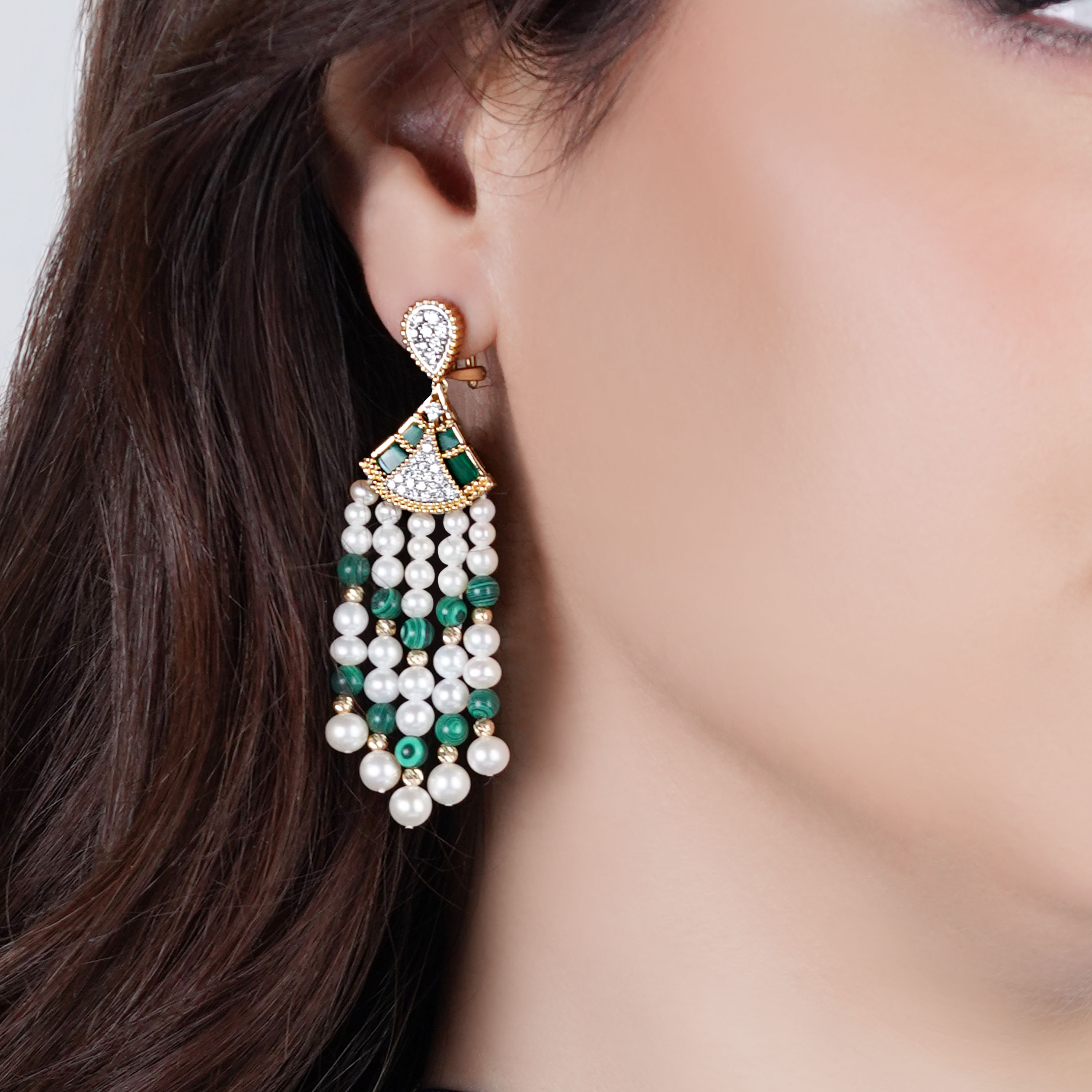 Elegant 18K Yellow Gold Dangling Earrings – Danah Collection