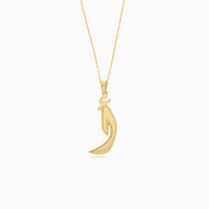18k Yellow Gold Necklace with Arabic Letter “Alif” | Horoufi Gold Collection