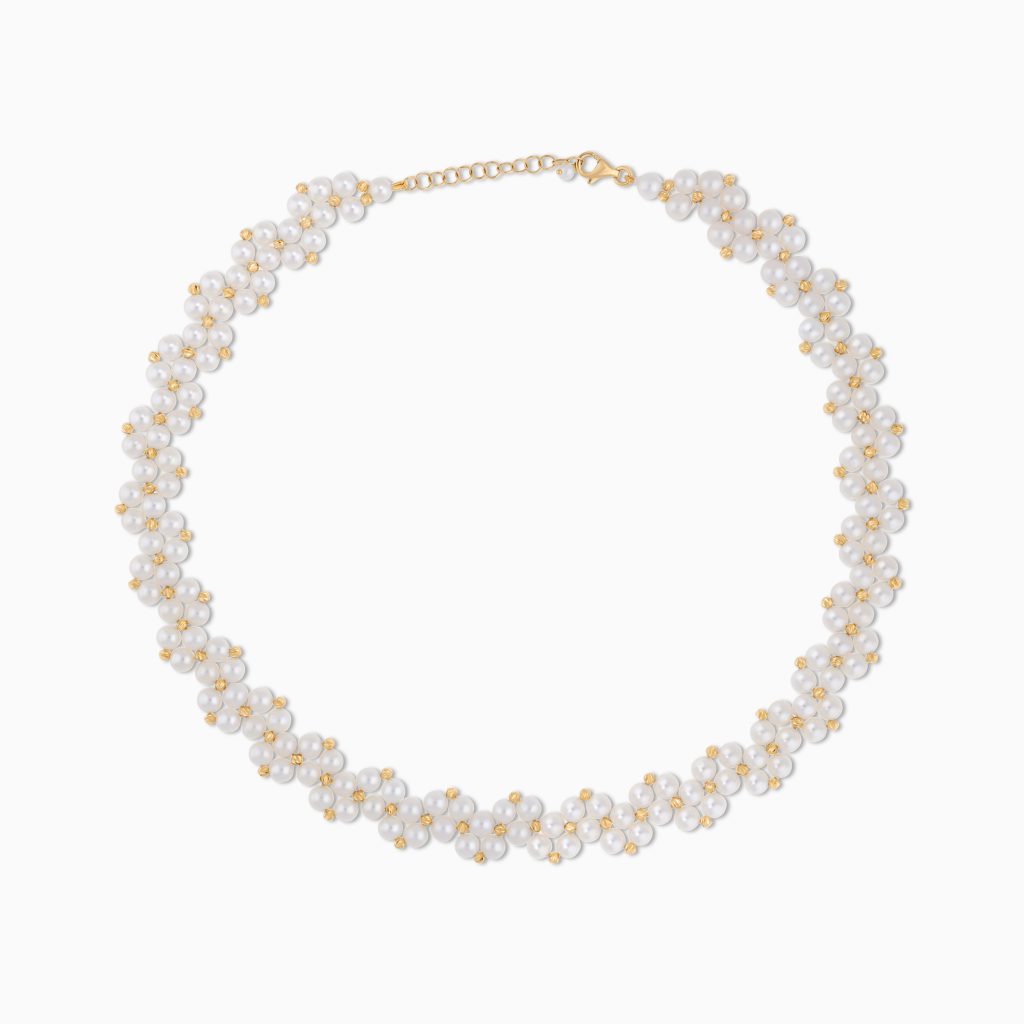 Elegant 18k Yellow Gold Pearl Choker | Danah Collection