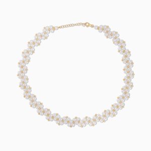 Elegant 18k Yellow Gold Pearl Choker | Danah Collection