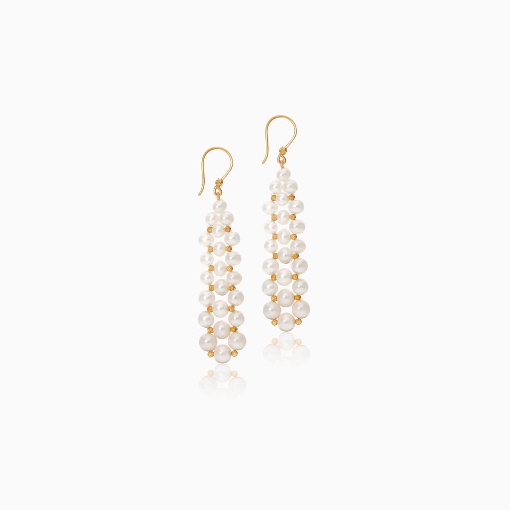 18K Yellow Gold Earrings Featuring a Modern Elegant Design | Danah Collection