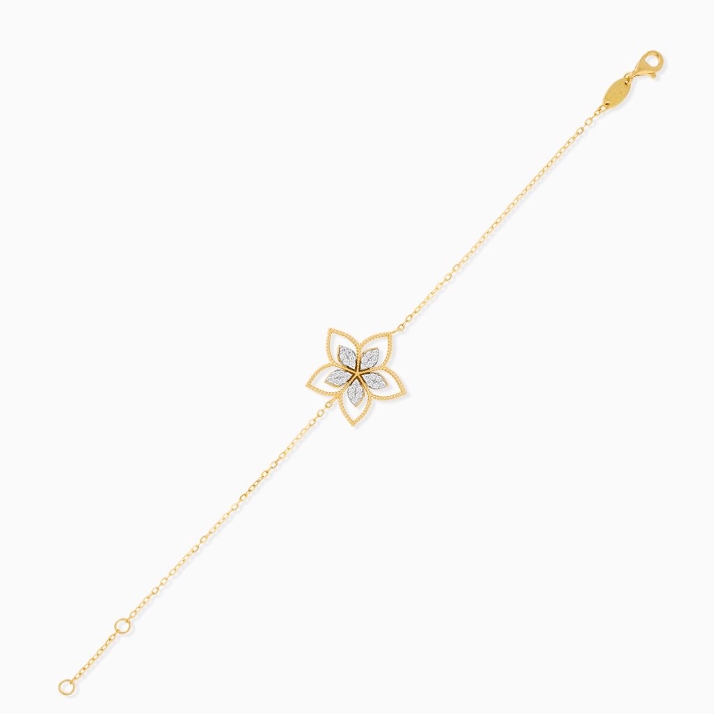 Floral Diamond Bracelet in 18K Yellow Gold | Fortuna Diamond Collection