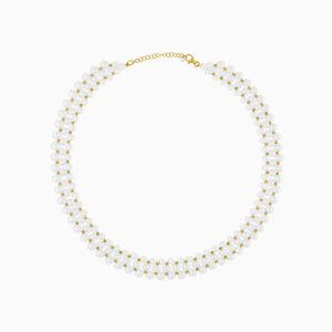 18k Yellow Gold Double-Layer Pearl Choker | Danah Collection