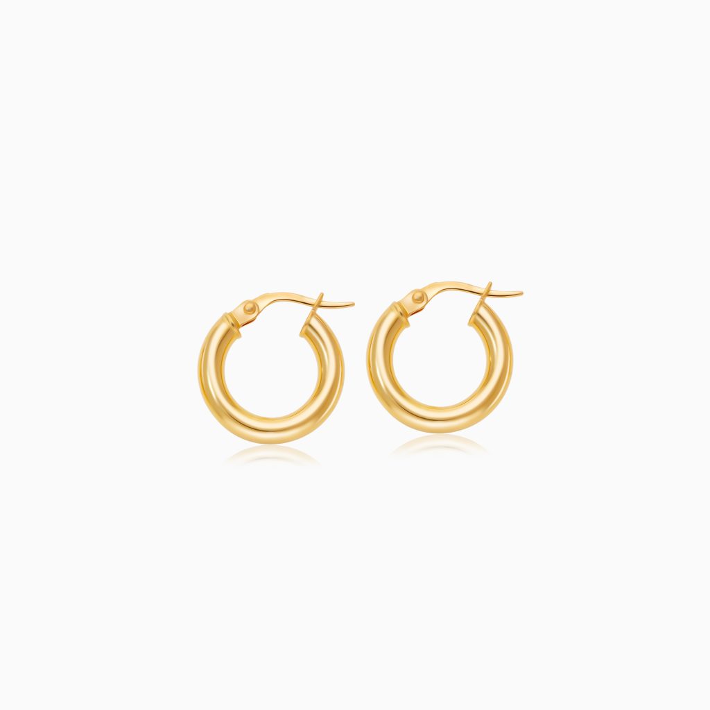 18k Yellow Gold Circular Hoop Earrings | Hoops Collection