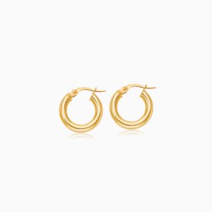 18k Yellow Gold Circular Hoop Earrings | Hoops Collection