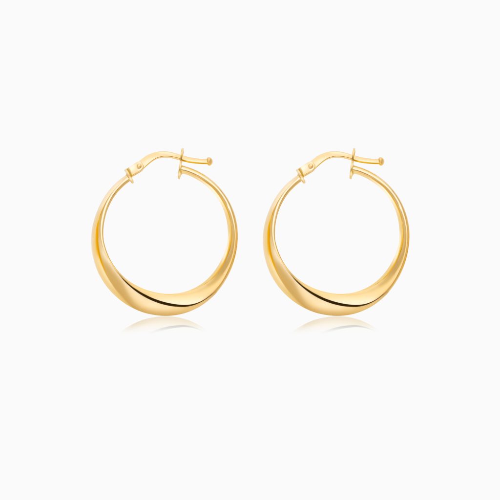 Circular 18k Yellow Gold Hoop Earrings | Hoops Gold Collection