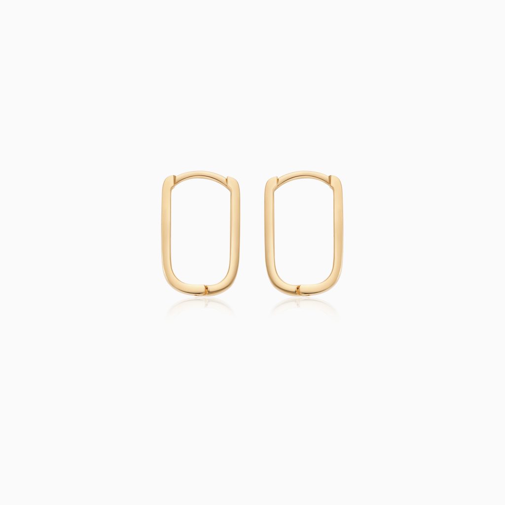 18k Yellow Gold U-Shaped Earrings | Hoops Collection