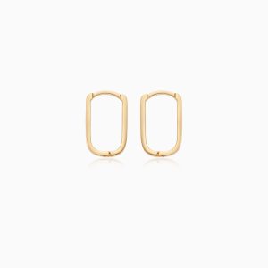 18k Yellow Gold U-Shaped Earrings | Hoops Collection