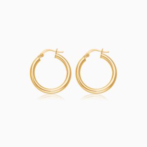 18k Yellow Gold Round Hoop Earrings | Hoops Collection