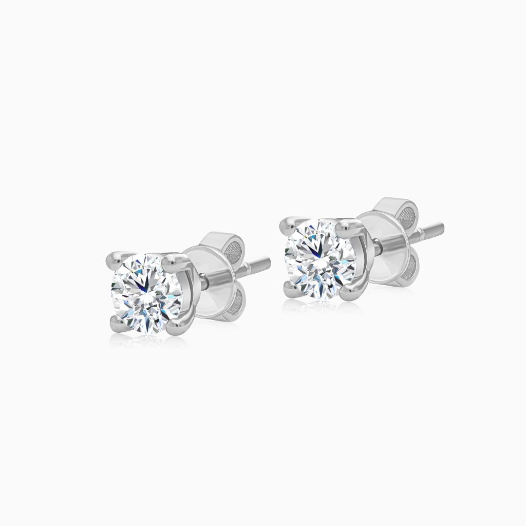 18k White Gold Solitaire Diamond Earrings | Solitaire Collection