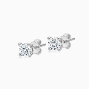 18k White Gold Solitaire Diamond Earrings | Solitaire Collection